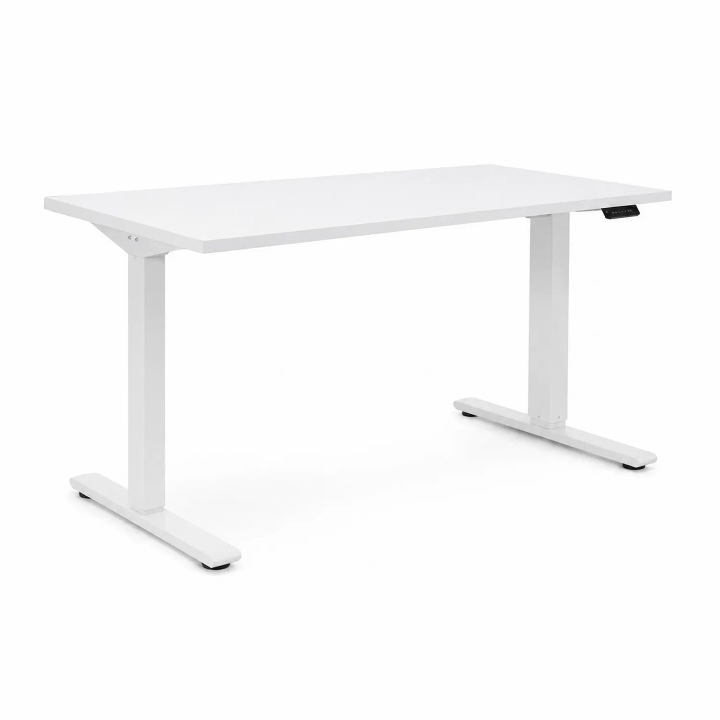Höhenverstellbarer Schreibtisch Metall Melamin Weiß 140x70 cm