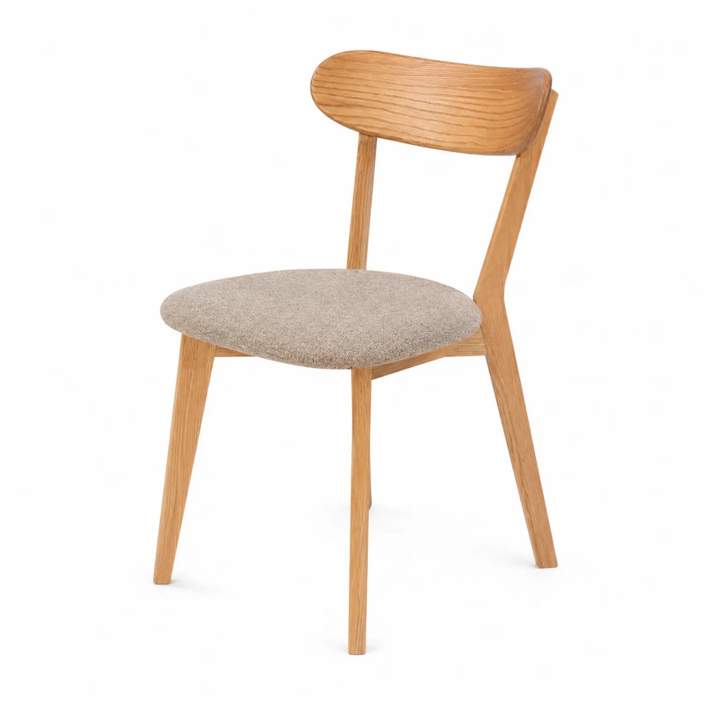 Esszimmerstuhl Eiche Stoff Beige 45x52x80cm