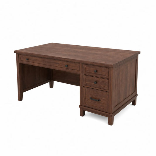Holzschreibtisch mit Schubladen Braun 140x70x75 cm