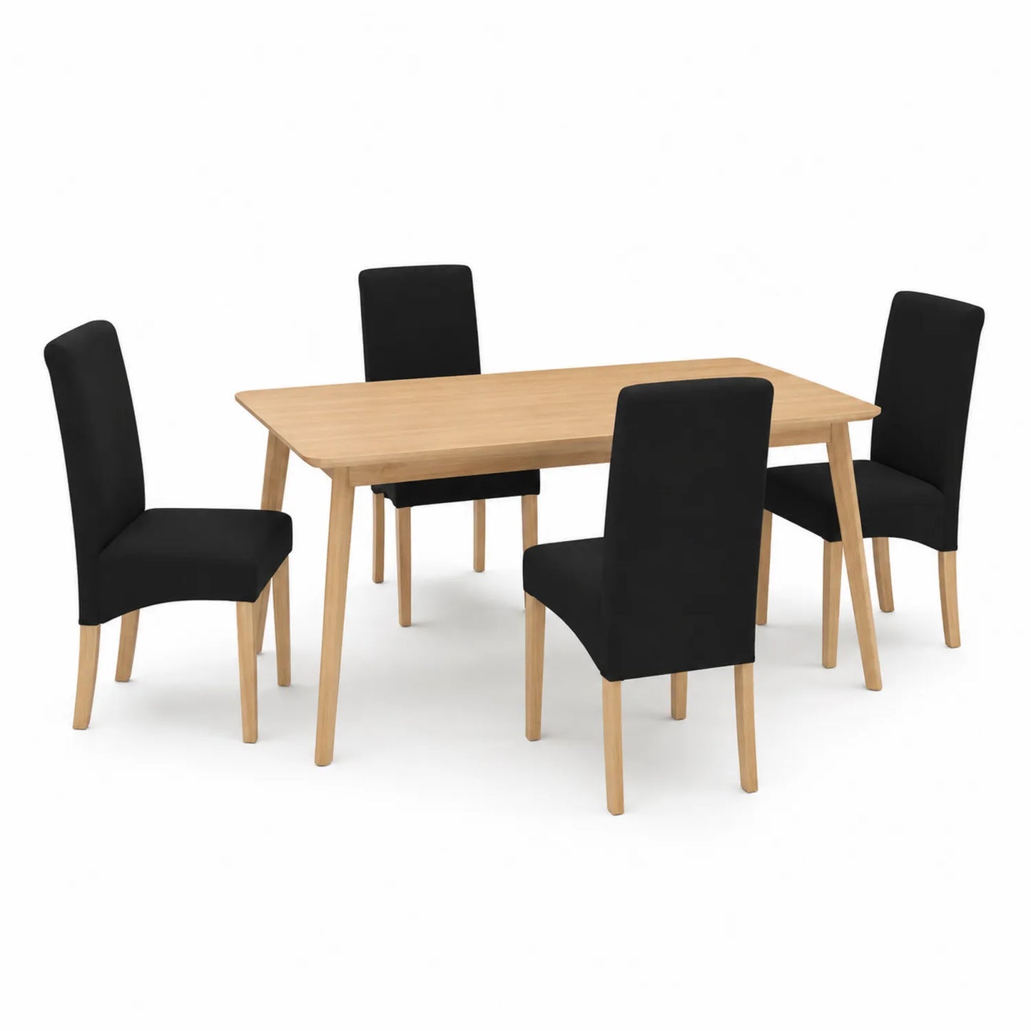 Esstisch und Stühle Set Eiche Schwarz