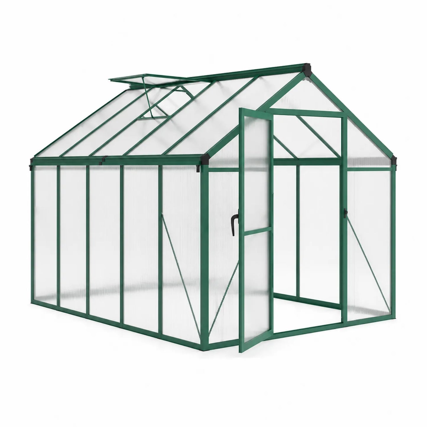 Gewächshaus mit Aluminiumrahmen und Polycarbonat 4mm Grün