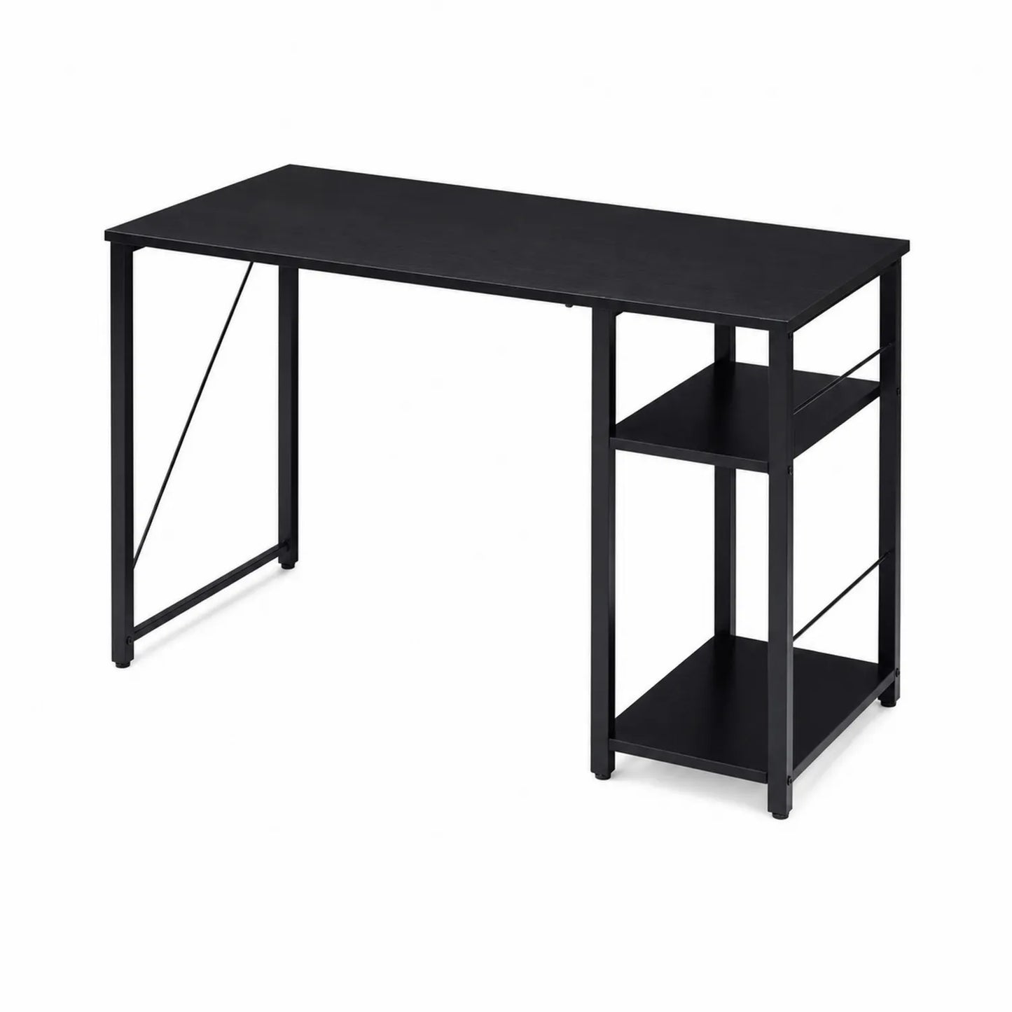 Schreibtisch Schwarz Metall Holzwerkstoff mit Regal